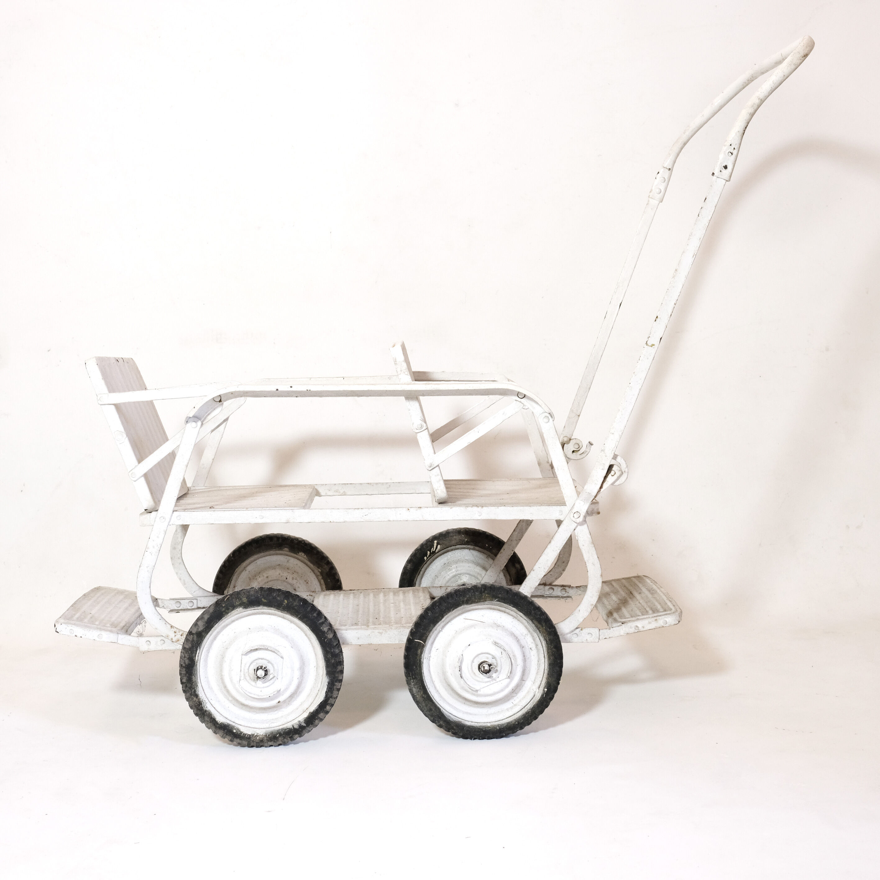 Retro modular double stroller.