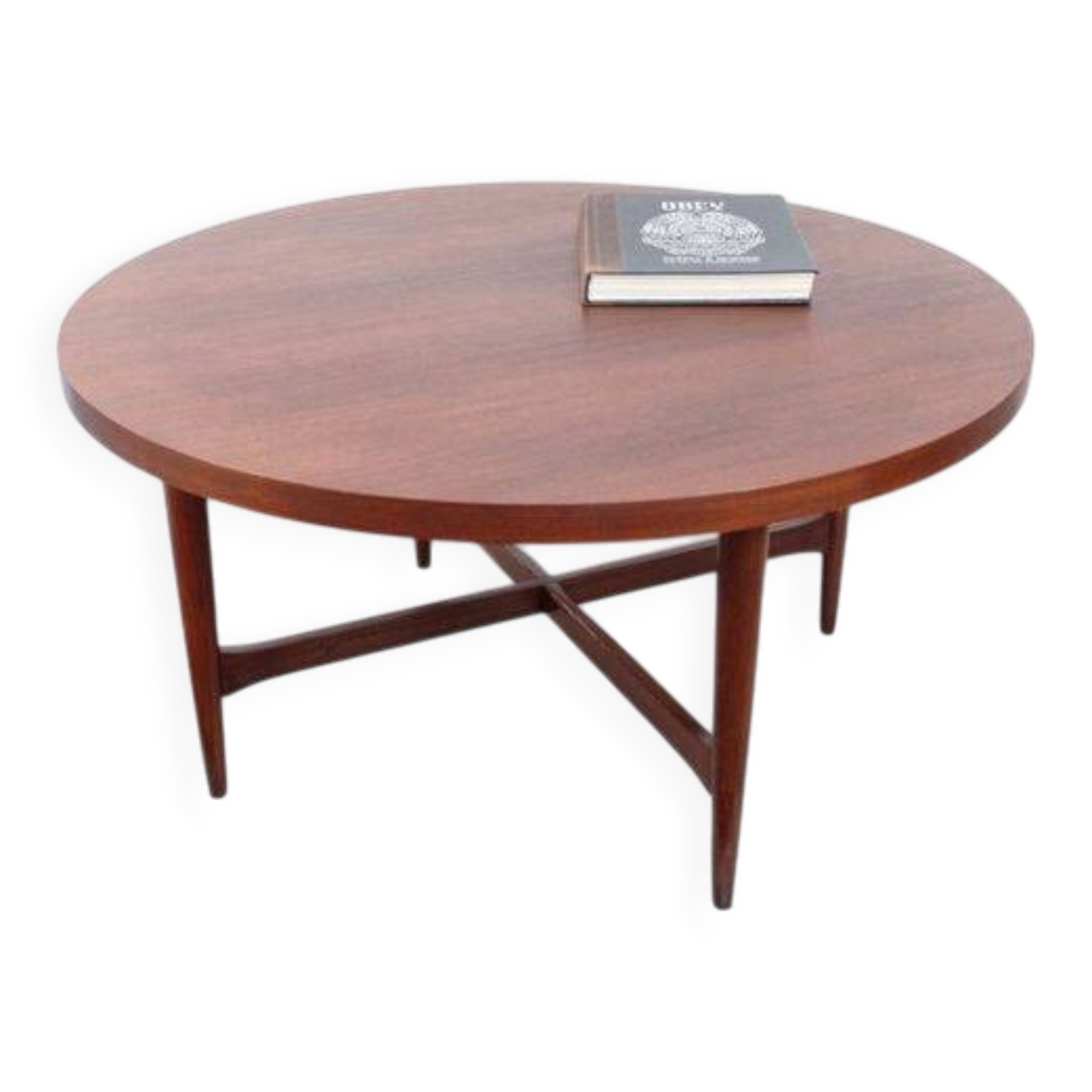 Vintage teak coffee table in 60s-70s style, retro style.