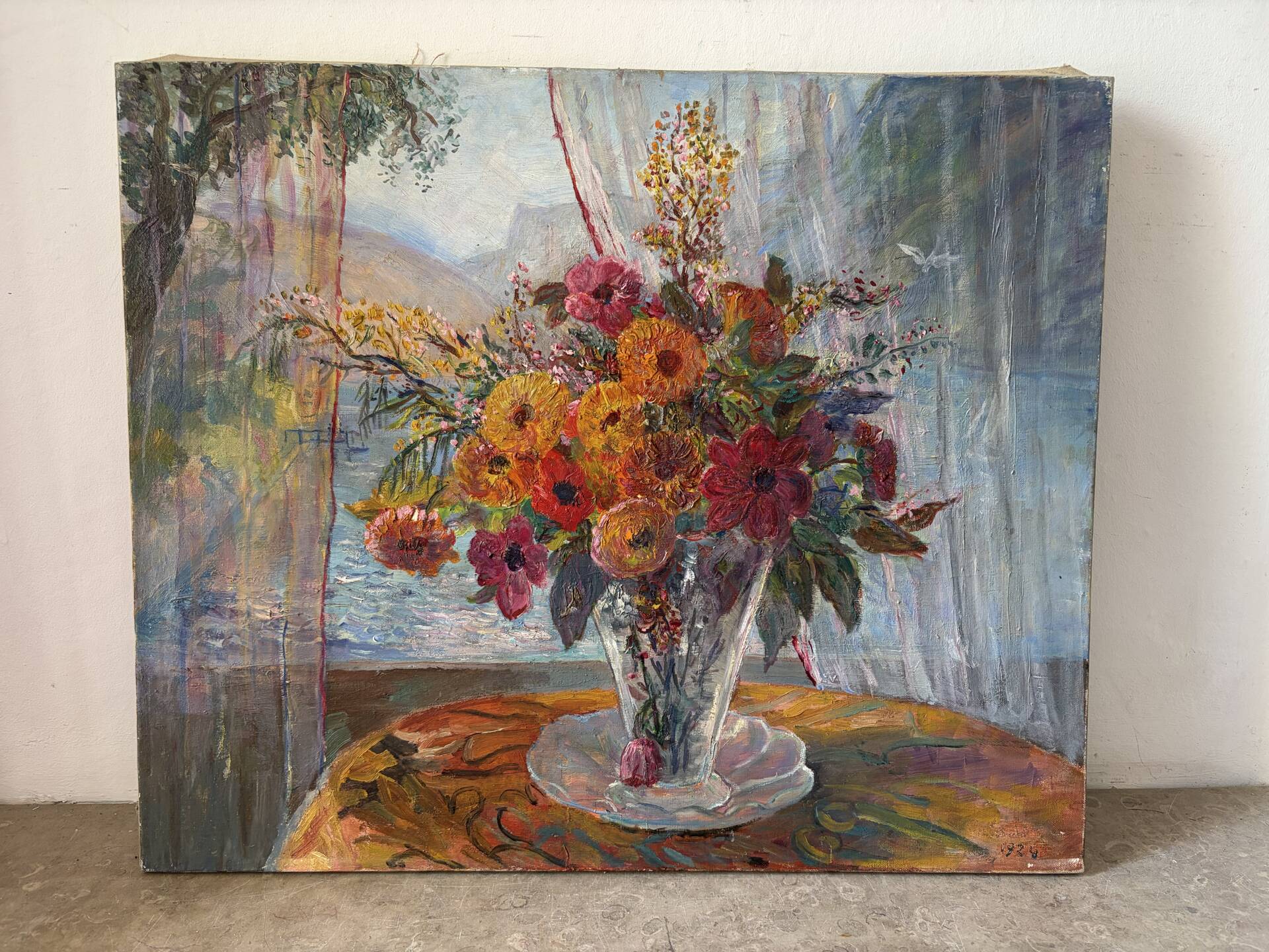 Bouquet at the window, oil on canvas 1924