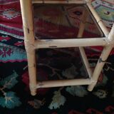 Rattan side table