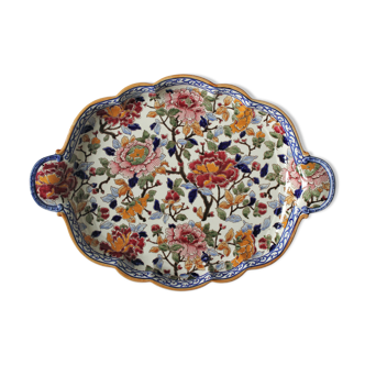 Polylobed dish Peonies earthenware of Gien