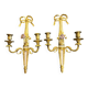 Pair of nineteenth century sconces in bronze and porcelain