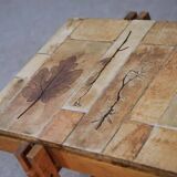 Coffee table in beech and ceramic by Roger Capron, 1960s