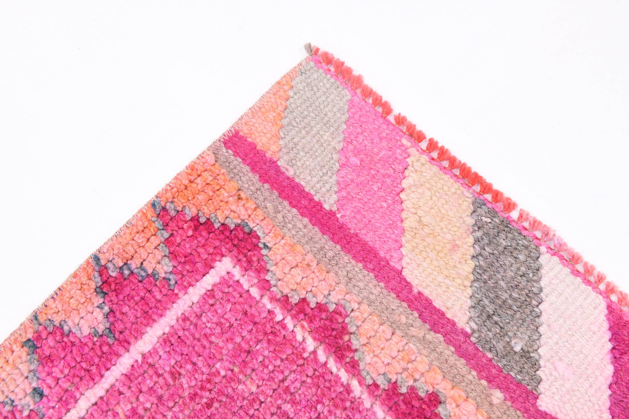 Pink Salmon Oriental Oushak Runner Rug, 96x318Cm