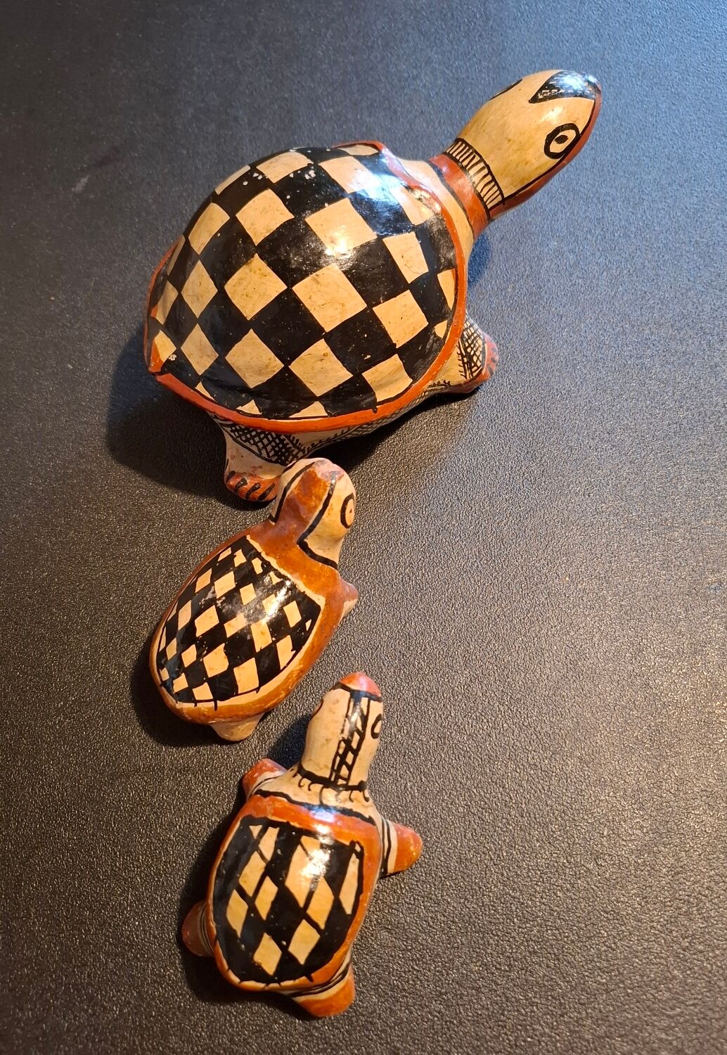 Traditional Berber ceramic turtle family