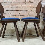 Set of 6 brutalist bistro chairs 1960