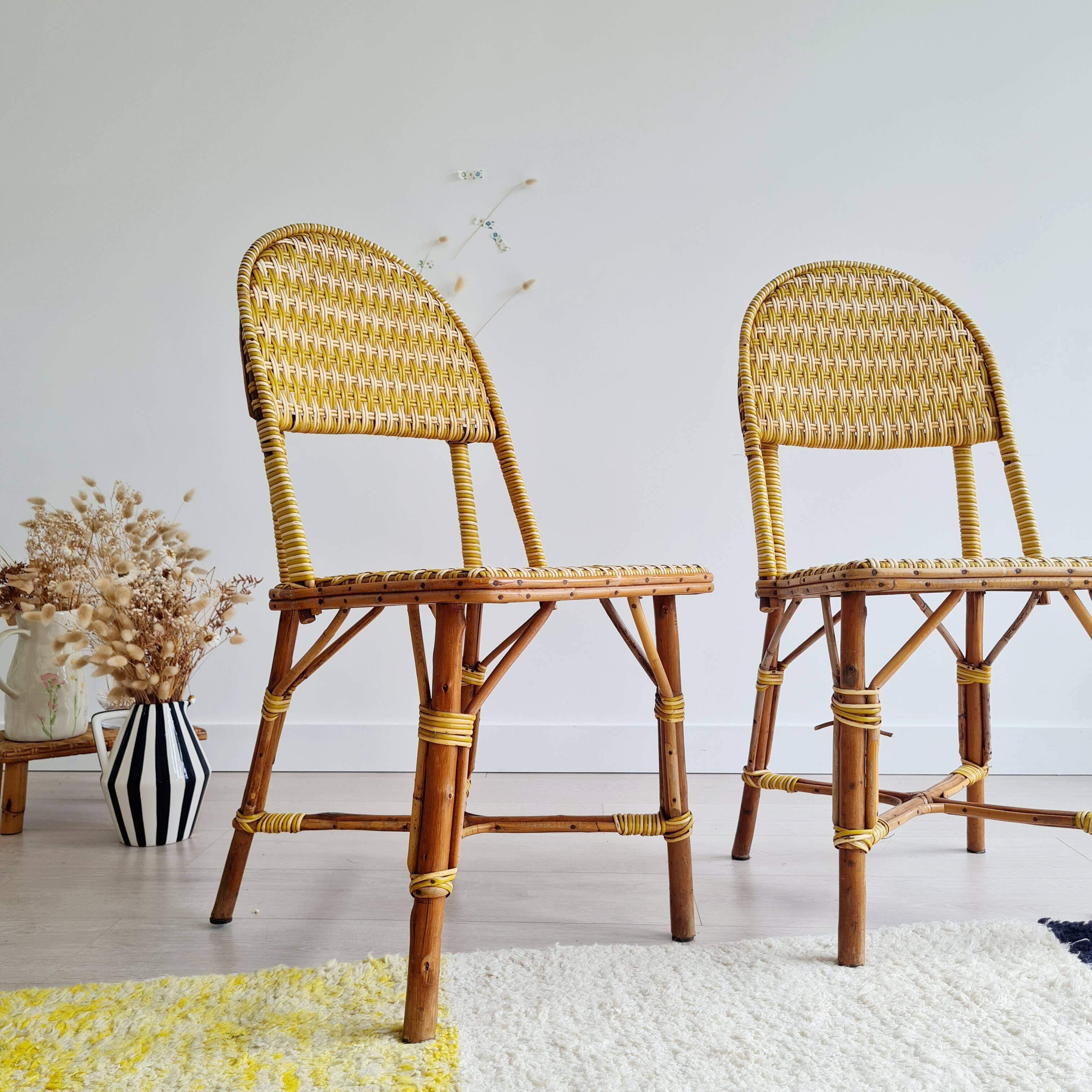 Rattan bistro chairs