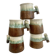 5 glazed and scarified ceramic cups
