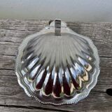Silver-plated metal shell butter dish