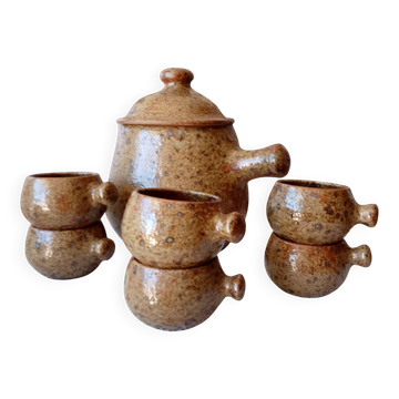 Vintage soup service in pyrite stoneware