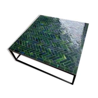Table zellige artisanal 100x100x33 cm