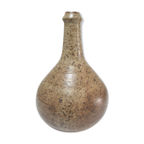 Vase soliflore pansu grès pyrité signé