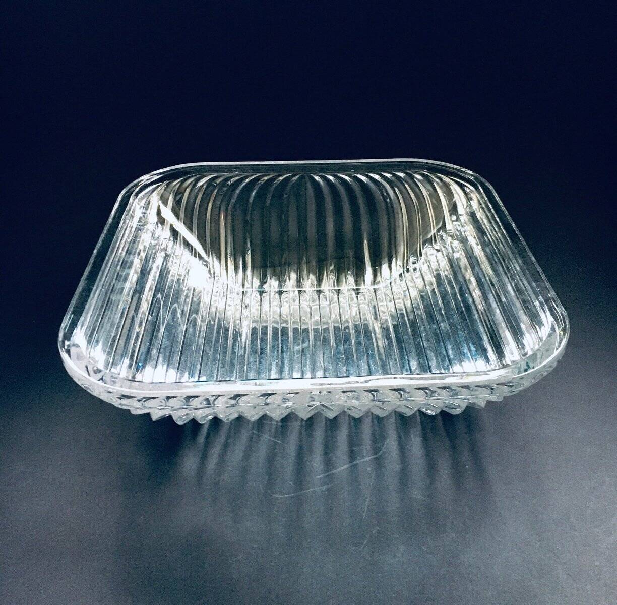 XL Mid-Century Czech Modern Crystal Art Glass Bowl, 1960s