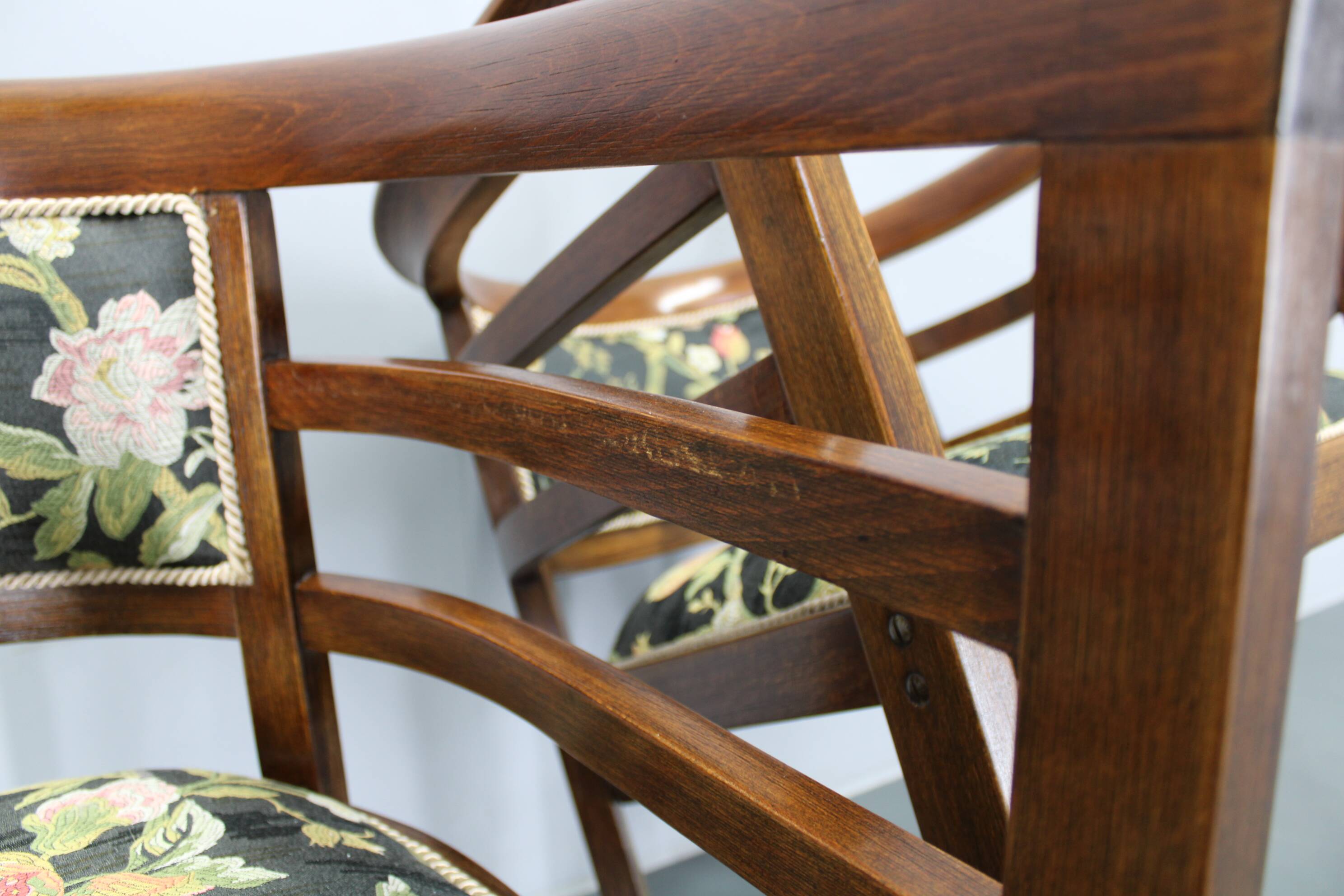1930s pair of restored Thonet armchairs, Czechoslovakia