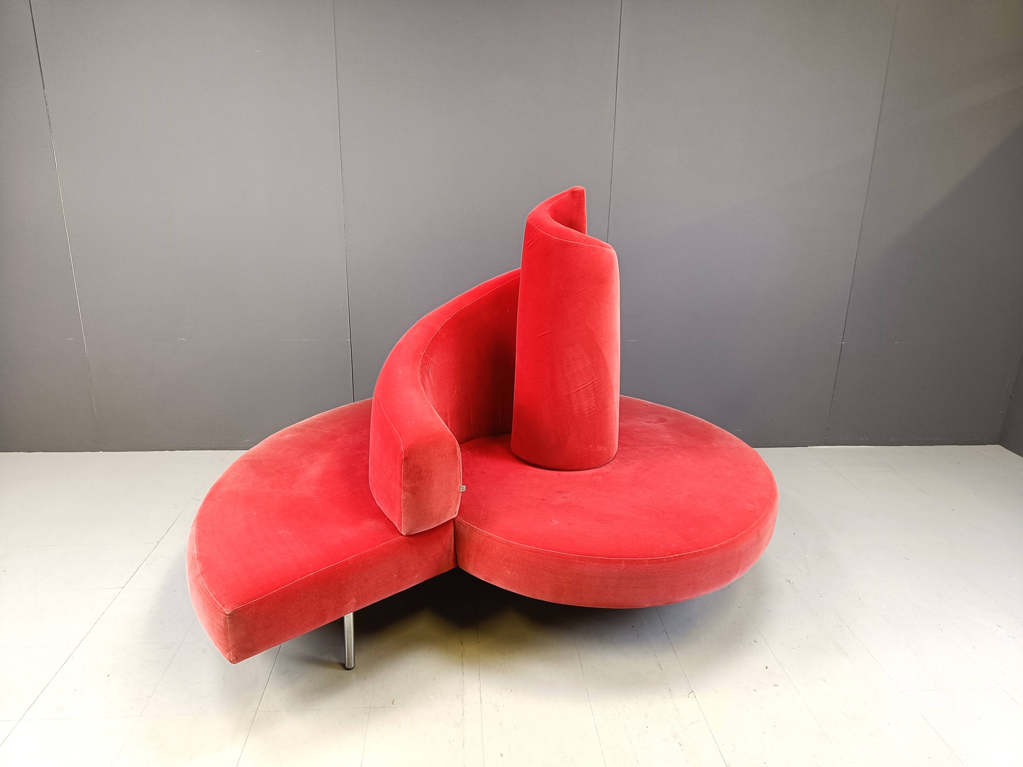 Tatlin Sofa in Velvet from Edra, 1990s