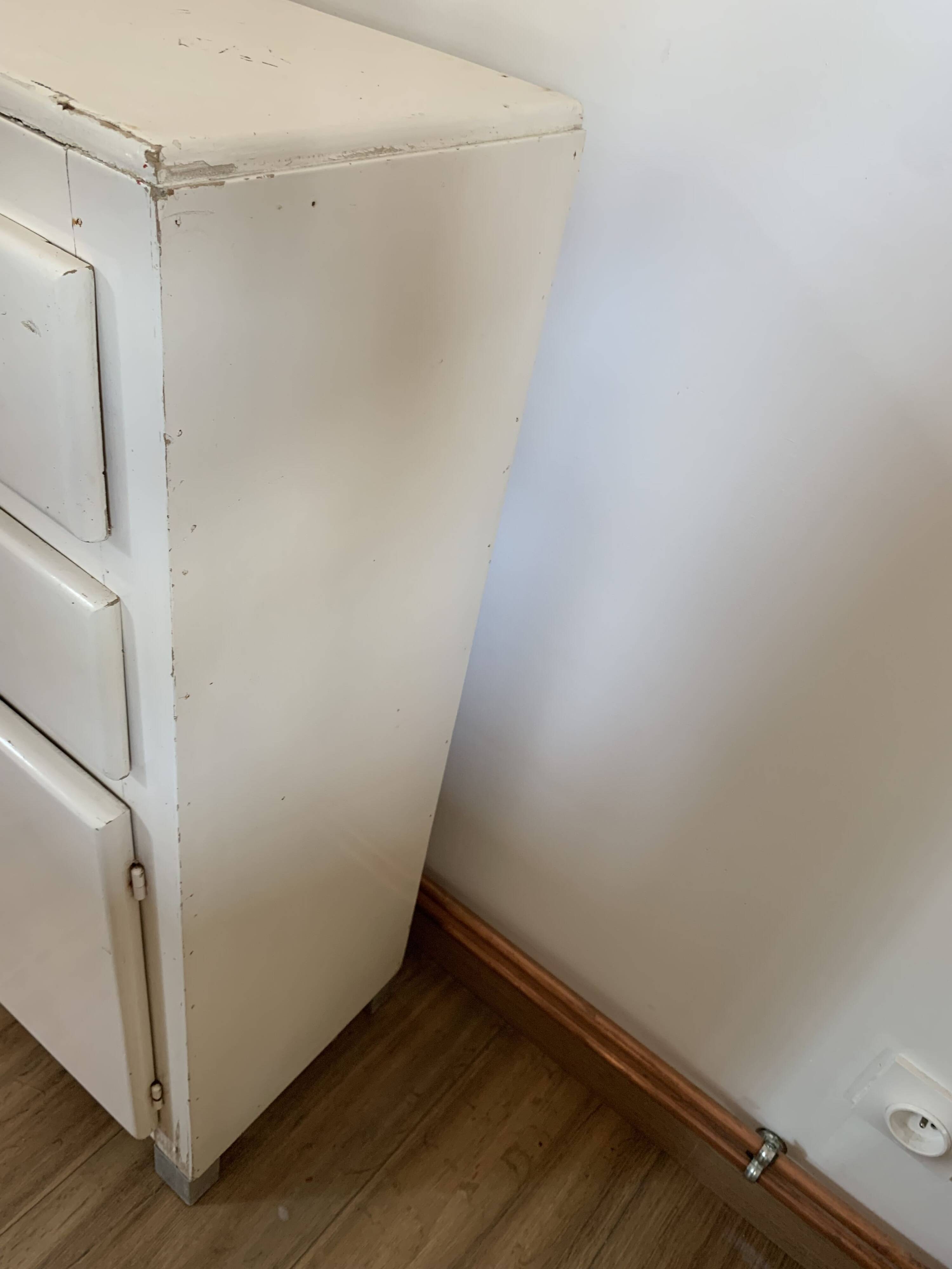 Meuble blanc 2 tiroirs & 1 porte