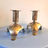 Pair of bouillet Bourdelle design candle holders, Lyon, 70s