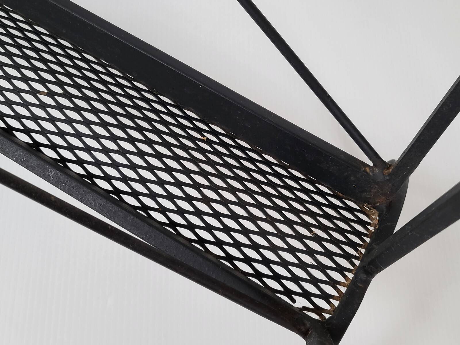 Vintage 1950s side table magazine rack ceramic & steel 50s 1950s music