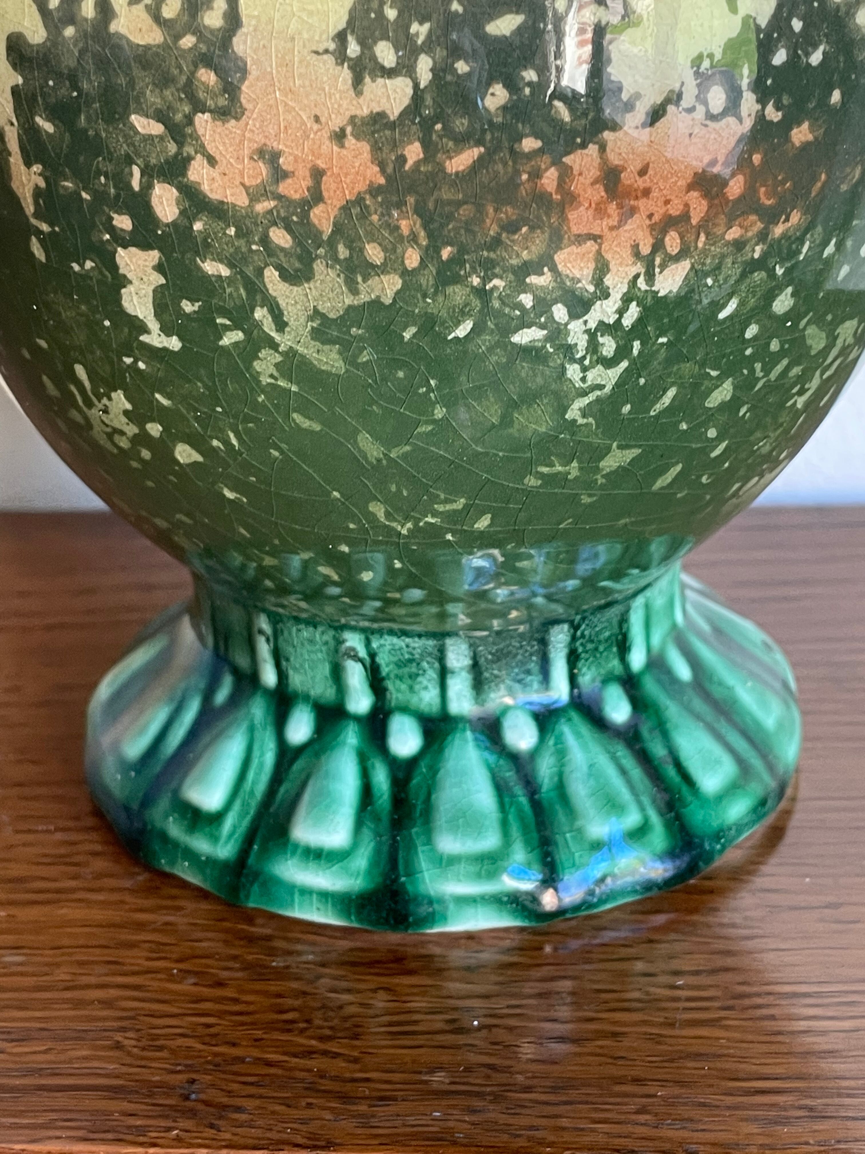 Gustave Bihl Czechoslovakia vase with 2 Art Nouveau handles