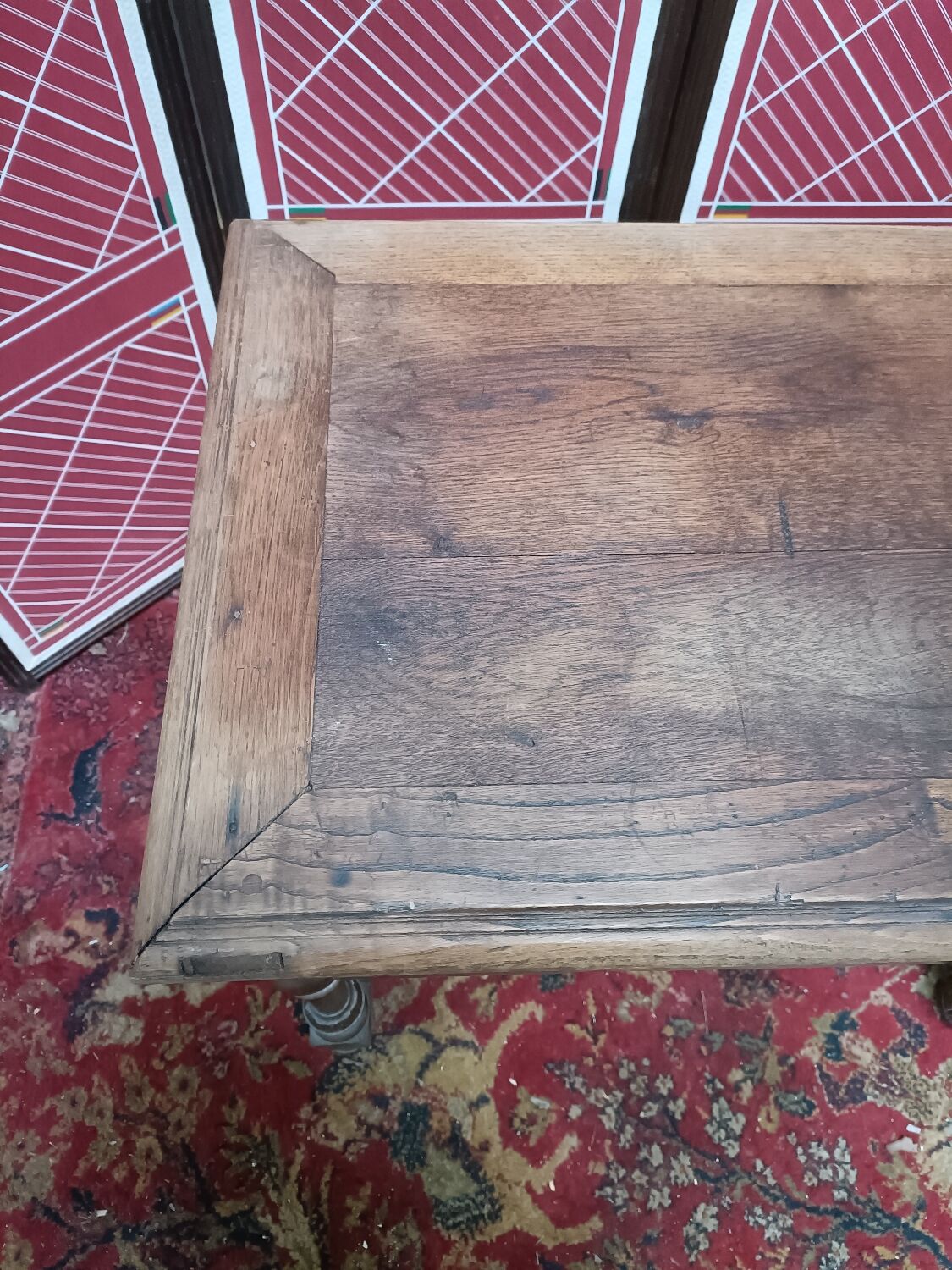 Side table or wooden desk classic style turned legs