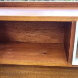 Vintage wooden display cabinet shelf unit – 195 cm