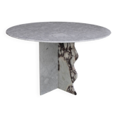 Contemporary Calacatta and Carrara Marble Round Table Designed by L.A. Stud