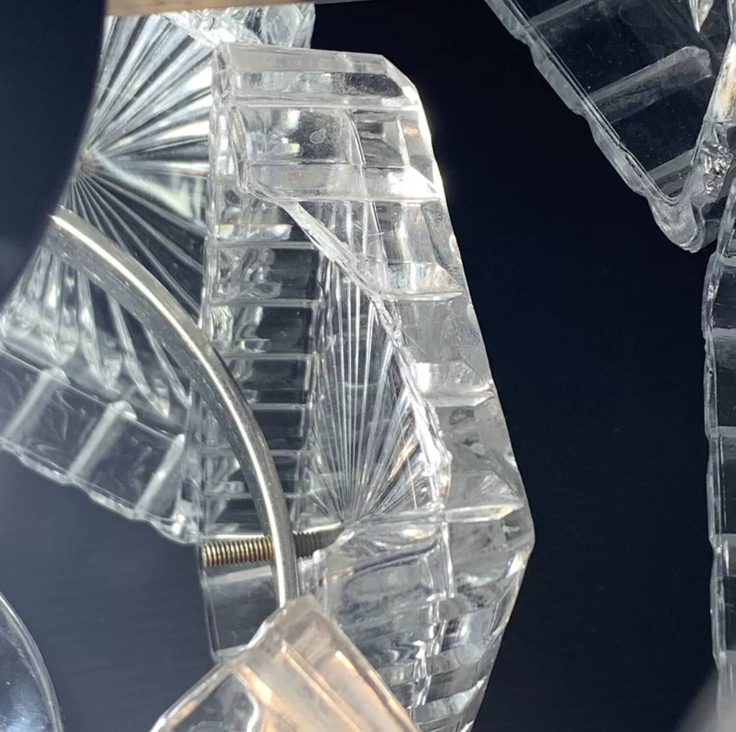 3-light crystal lamp, Italy 1960