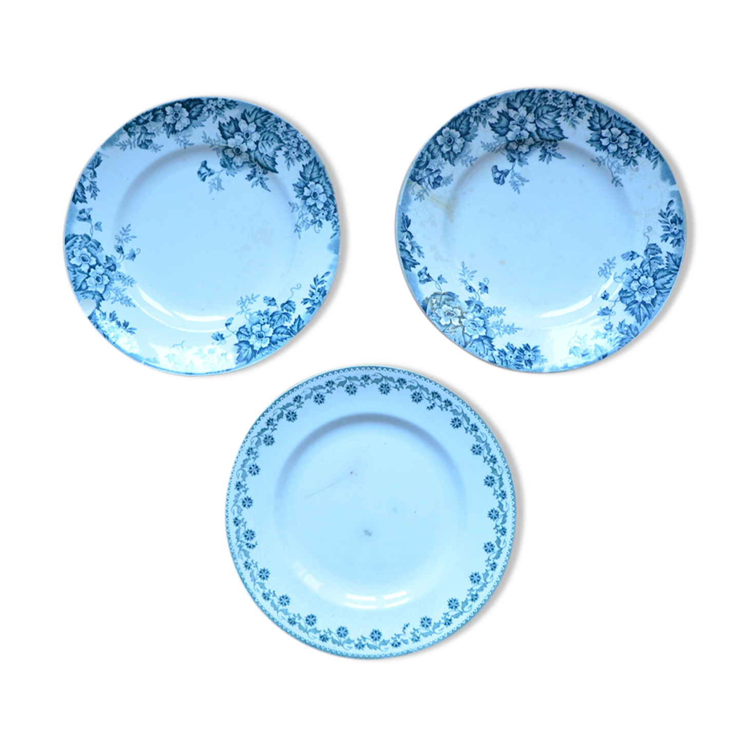 Lot of 3 mismatched old plates