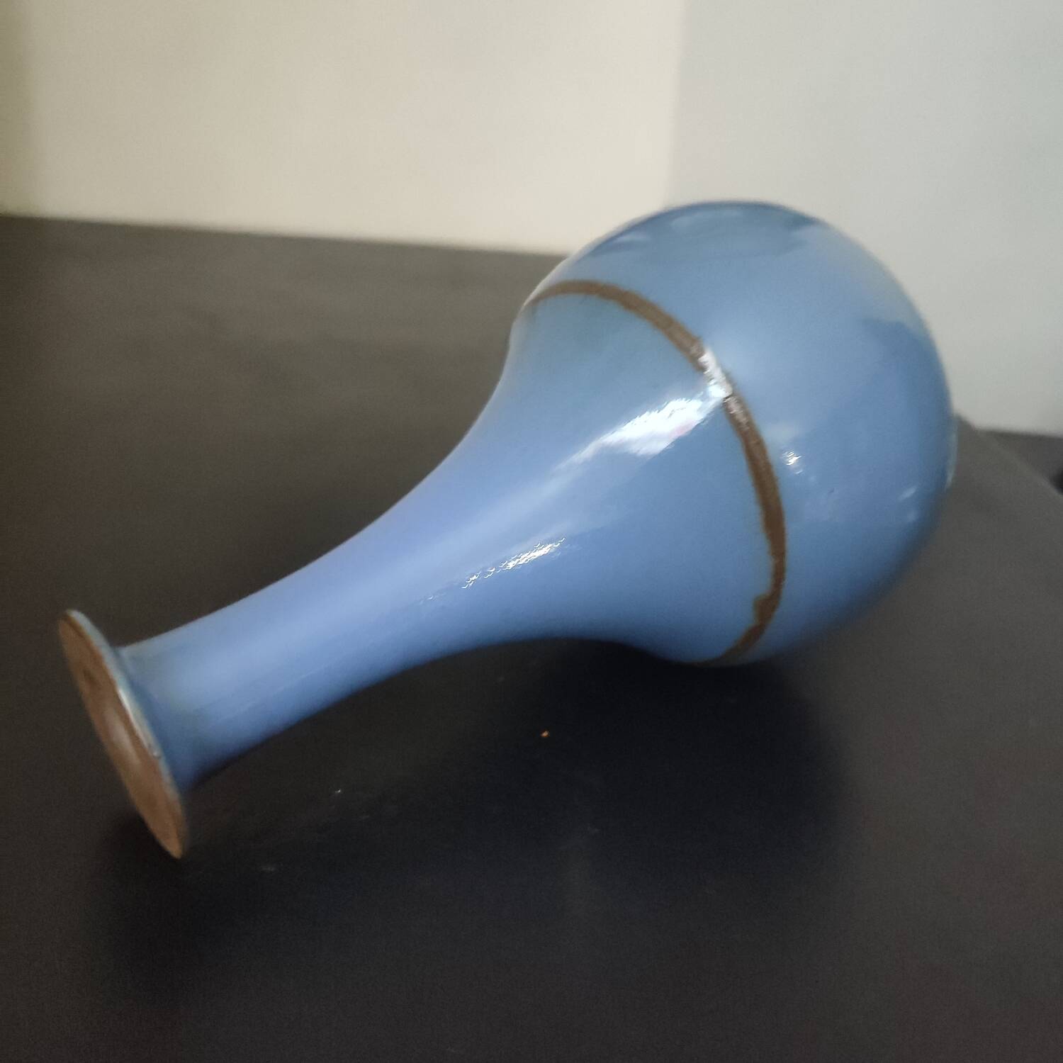 Blue ceramic soliflore vase