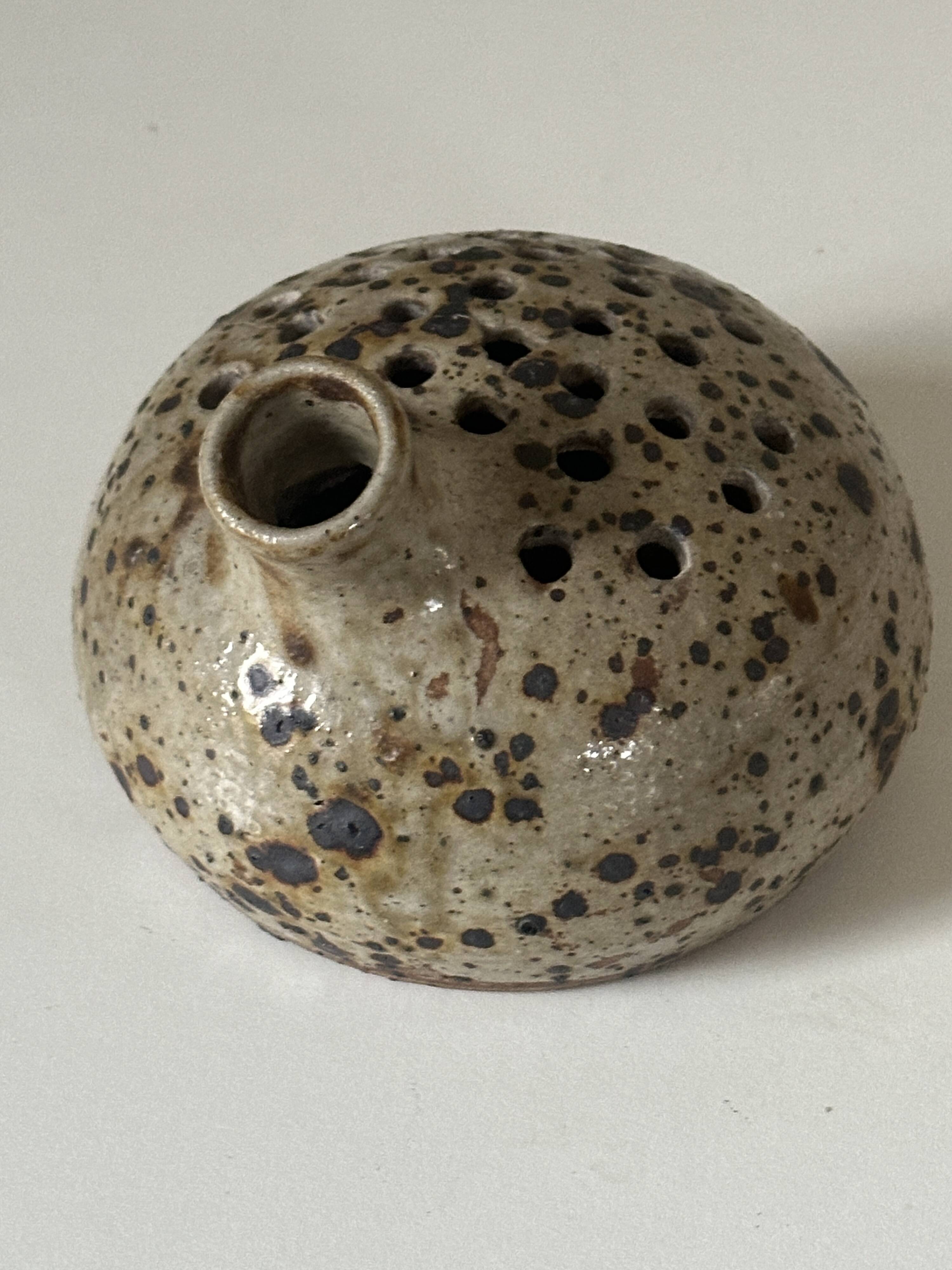 Vintage pyrite stoneware ceramic vase design from the 60s