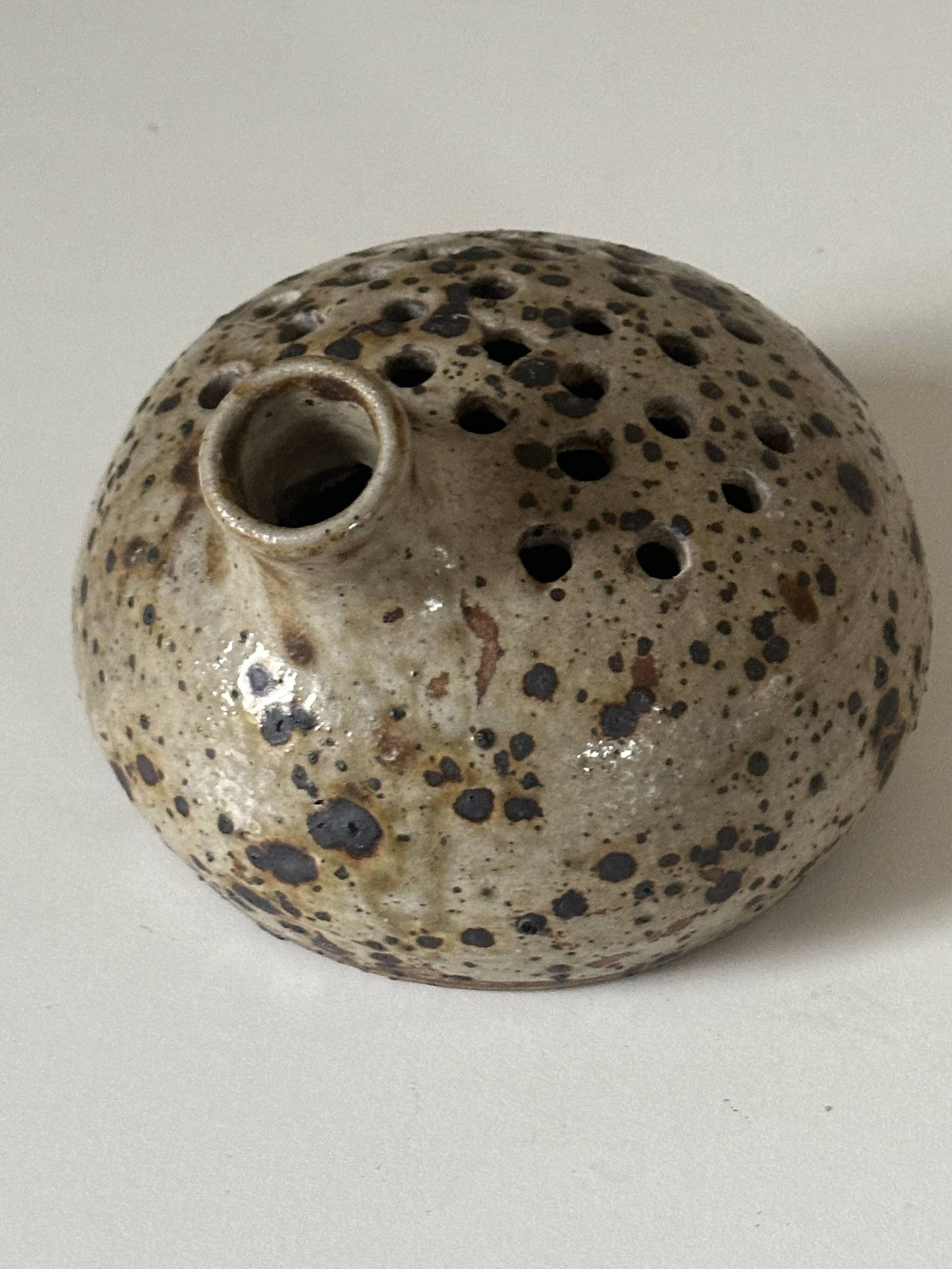Vase céramique grès pyrité vintage design années 60