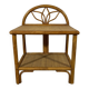 Wicker and bamboo bedside table
