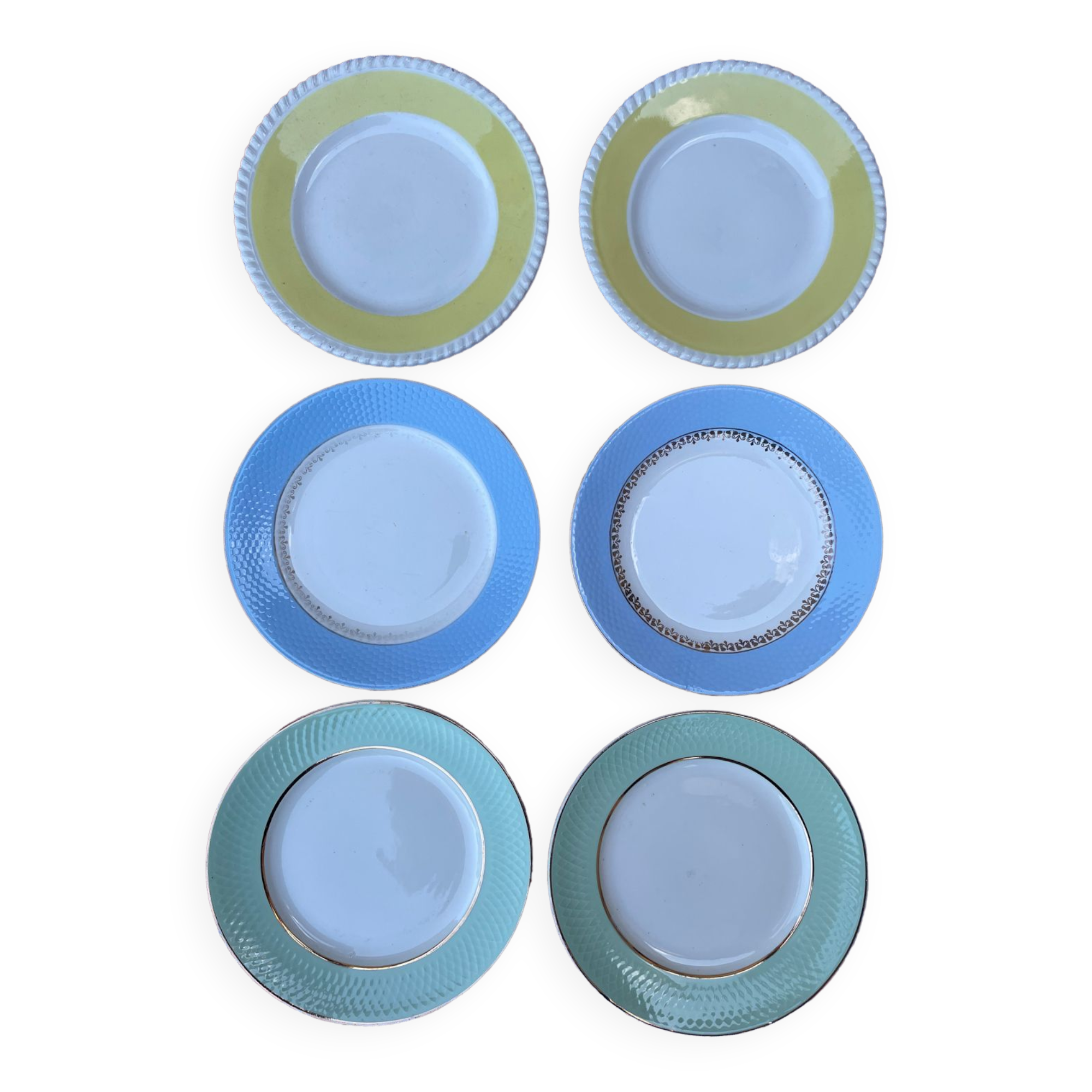 Vintage mismatched plates