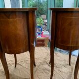 Inlaid bedside tables with drawers