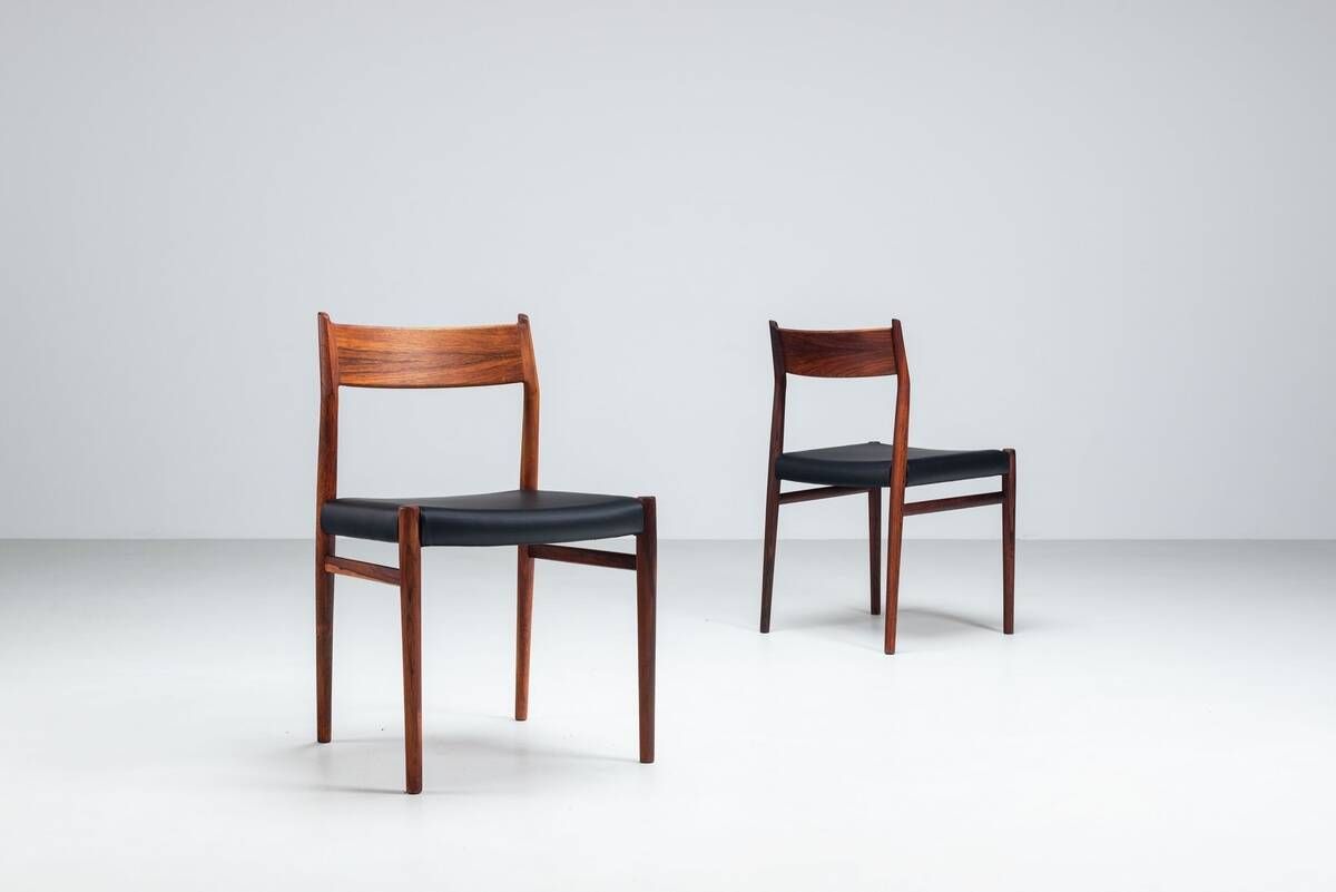 Arne Vodder model 418 dining chairs in rosewood Sibast Mobler Denmark 1960