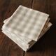 Lot 6 cotton napkins beige linen tiles