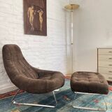 Fauteuil et pouf Earth de Percival Lafer, Brésil, années 1970