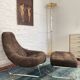 Chaise et ottoman Earth par Percival Lafer, années 1970, Brésil.