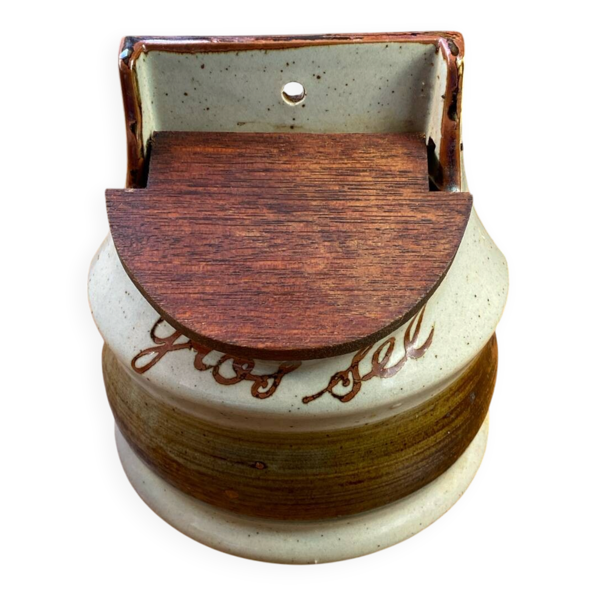 Large salt box in stoneware