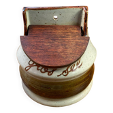 Large salt box in stoneware