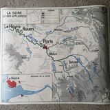 Carte scolaire vintage mdi FRANCE La Seine
