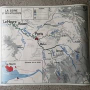 Vintage school map MDI FRANCE The Seine