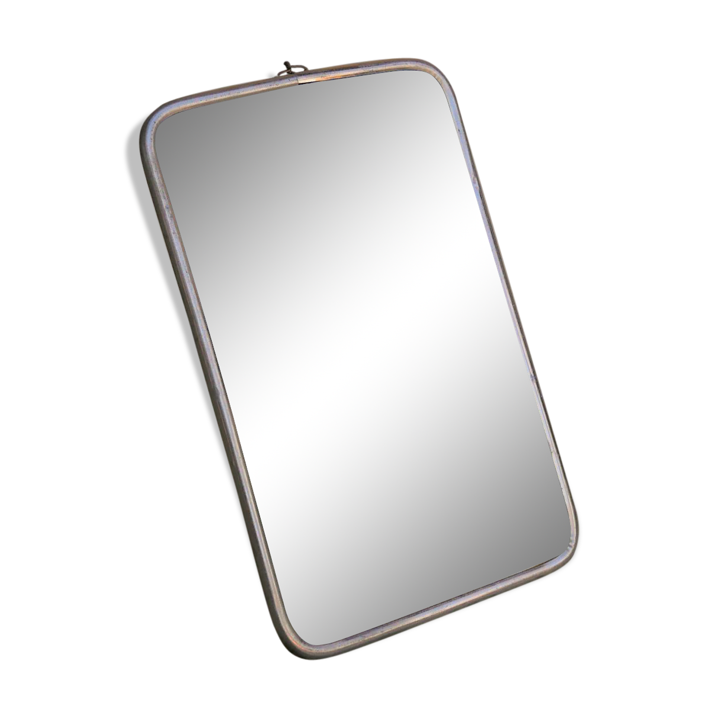 Vintage silver barber's mirror 20cm x 13cm