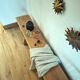 Old farmhouse bench in knotted pine