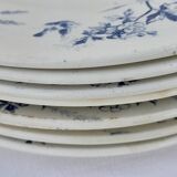 8 flat earthenware plates Creil and Montereau late nineteenth diam 23 cm