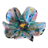 Antique Flower Shaped Multicolored Ceramic Empty Pocket Signed HC Vintage