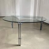 Solid steel and glass coffee table, 1960s