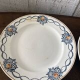 Set of 6 plates and 1 dish St Amand.