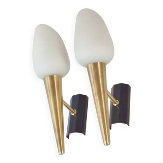 Paire d'appliques vintage 1950