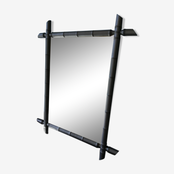 Black bamboo mirror 61x78cm